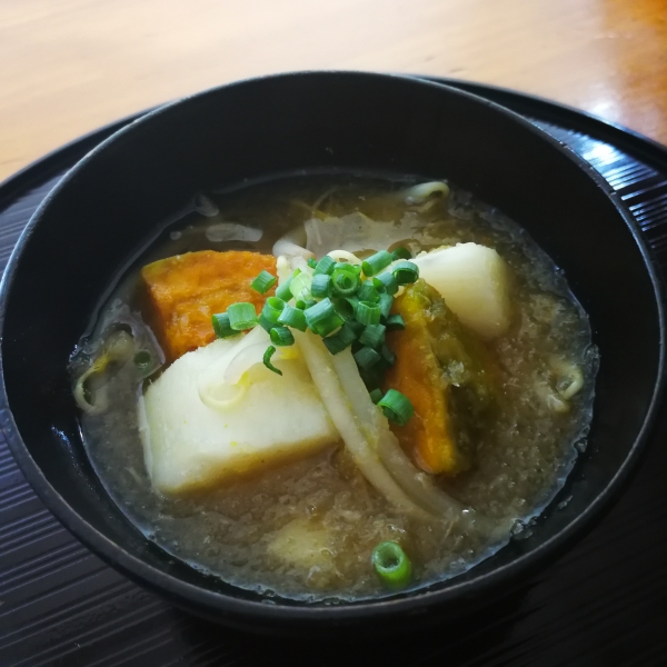 September 2019, 長芋と南瓜、もやしの柚子胡椒おろし煮